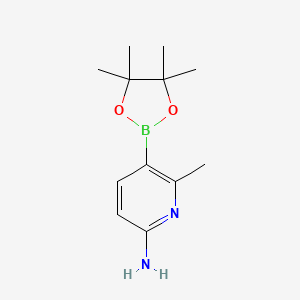 molecular formula C12H19BN2O2 B572226 6-Methyl-5-(4,4,5,5-tetramethyl-1,3,2-dioxaborolan-2-yl)pyridin-2-amine CAS No. 1220219-97-5