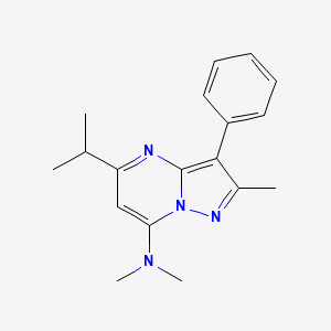 molecular formula C18H22N4 B5722330 N,N,2-trimethyl-3-phenyl-5-(propan-2-yl)pyrazolo[1,5-a]pyrimidin-7-amine 