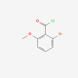 molecular formula C8H6BrClO2 B572238 2-Bromo-6-methoxybenzoyl chloride CAS No. 1261645-01-5