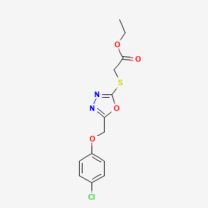 molecular formula C13H13ClN2O4S B5722400 ETHYL 2-{[5-(4-CHLOROPHENOXYMETHYL)-1,3,4-OXADIAZOL-2-YL]SULFANYL}ACETATE 