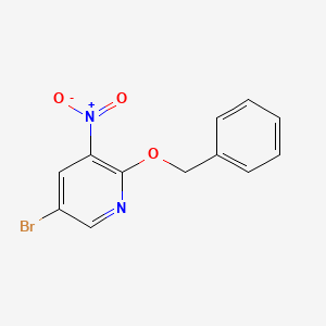 molecular formula C12H9BrN2O3 B572246 2-(Benzyloxy)-5-bromo-3-nitropyridine CAS No. 1245643-66-6