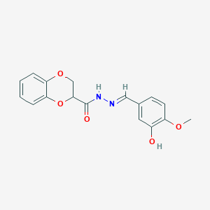 molecular formula C17H16N2O5 B5722514 N'-[(E)-(3-hydroxy-4-methoxyphenyl)methylidene]-2,3-dihydro-1,4-benzodioxine-2-carbohydrazide 