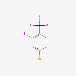 molecular formula C7H3BrF3I B572254 4-Bromo-2-iodo-1-(trifluoromethyl)benzene CAS No. 1256945-00-2