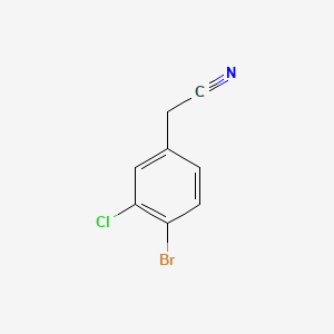 molecular formula C8H5BrClN B572256 2-(4-Bromo-3-chlorophenyl)acetonitrile CAS No. 1259023-29-4