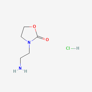 molecular formula C5H11ClN2O2 B572259 3-(2-氨基乙基)噁唑烷-2-酮盐酸盐 CAS No. 1262773-49-8