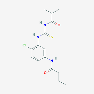 molecular formula C15H20ClN3O2S B5722601 N-(4-chloro-3-{[(isobutyrylamino)carbonothioyl]amino}phenyl)butanamide 