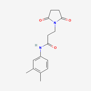 molecular formula C15H18N2O3 B5722630 N-(3,4-dimethylphenyl)-3-(2,5-dioxopyrrolidin-1-yl)propanamide 