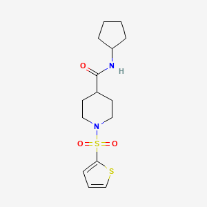 molecular formula C15H22N2O3S2 B5722672 N-cyclopentyl-1-(thiophene-2-sulfonyl)piperidine-4-carboxamide 