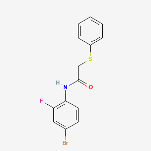 molecular formula C14H11BrFNOS B5722708 N-(4-bromo-2-fluorophenyl)-2-(phenylsulfanyl)acetamide 