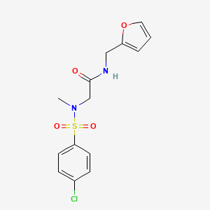 molecular formula C14H15ClN2O4S B5722817 N~2~-[(4-chlorophenyl)sulfonyl]-N-(furan-2-ylmethyl)-N~2~-methylglycinamide 