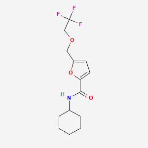 molecular formula C14H18F3NO3 B5722843 N~2~-CYCLOHEXYL-5-[(2,2,2-TRIFLUOROETHOXY)METHYL]-2-FURAMIDE 