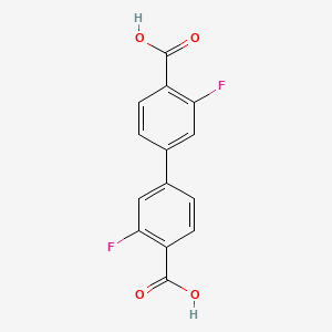 molecular formula C14H8F2O4 B572286 4-(4-Carboxy-3-fluorophenyl)-2-fluorobenzoic acid CAS No. 1261929-07-0