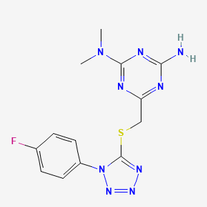 molecular formula C13H14FN9S B5722991 N-[4-AMINO-6-({[1-(4-FLUOROPHENYL)-1H-1,2,3,4-TETRAAZOL-5-YL]SULFANYL}METHYL)-1,3,5-TRIAZIN-2-YL]-N,N-DIMETHYLAMINE 