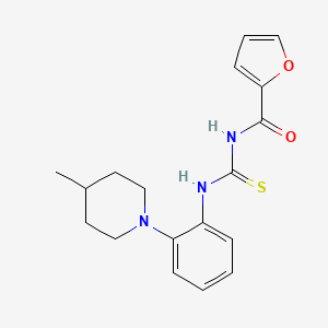 molecular formula C18H21N3O2S B5723027 N-{[2-(4-methylpiperidin-1-yl)phenyl]carbamothioyl}furan-2-carboxamide 