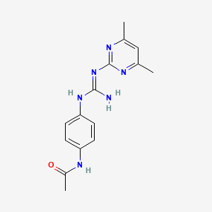 molecular formula C15H18N6O B5723074 N~1~-(4-{[[(4,6-DIMETHYL-2-PYRIMIDINYL)AMINO](IMINO)METHYL]AMINO}PHENYL)ACETAMIDE 