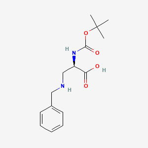 molecular formula C15H22N2O4 B572318 Boc-beta-N-benzylamino-D-Ala CAS No. 1217614-58-8