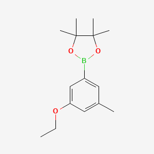 molecular formula C15H23BO3 B572319 2-(3-Ethoxy-5-methylphenyl)-4,4,5,5-tetramethyl-1,3,2-dioxaborolane CAS No. 1218789-71-9