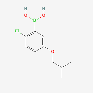 molecular formula C10H14BClO3 B572321 2-Chloro-5-isobutoxyphenylboronic acid CAS No. 1256346-11-8