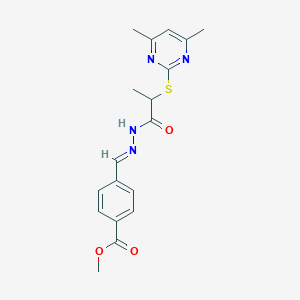 molecular formula C18H20N4O3S B5723303 methyl 4-[(E)-(2-{2-[(4,6-dimethylpyrimidin-2-yl)sulfanyl]propanoyl}hydrazinylidene)methyl]benzoate 