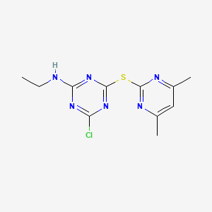 molecular formula C11H13ClN6S B5723355 N-{4-CHLORO-6-[(4,6-DIMETHYL-2-PYRIMIDINYL)SULFANYL]-1,3,5-TRIAZIN-2-YL}-N-ETHYLAMINE 