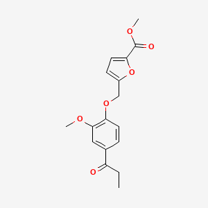 molecular formula C17H18O6 B5723361 Methyl 5-[(2-methoxy-4-propanoylphenoxy)methyl]furan-2-carboxylate 