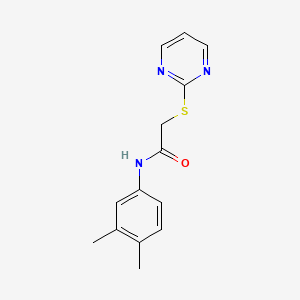 molecular formula C14H15N3OS B5723365 N-(3,4-dimethylphenyl)-2-pyrimidin-2-ylsulfanylacetamide 
