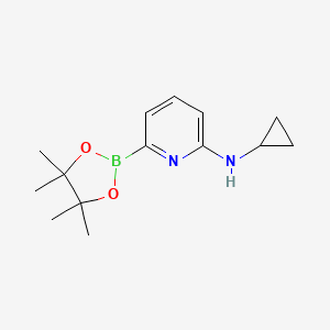 molecular formula C14H21BN2O2 B572337 N-Cyclopropyl-6-(4,4,5,5-tetramethyl-1,3,2-dioxaborolan-2-yl)pyridin-2-amine CAS No. 1309981-36-9