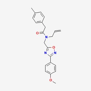 molecular formula C22H23N3O3 B5723397 N-[[3-(4-methoxyphenyl)-1,2,4-oxadiazol-5-yl]methyl]-2-(4-methylphenyl)-N-prop-2-enylacetamide 