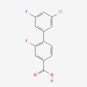 molecular formula C13H7ClF2O2 B572340 4-(3-Chloro-5-fluorophenyl)-3-fluorobenzoic acid CAS No. 1261970-29-9