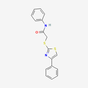 molecular formula C17H14N2OS2 B5723410 N-phenyl-2-[(4-phenyl-1,3-thiazol-2-yl)sulfanyl]acetamide 