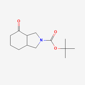 molecular formula C13H21NO3 B572352 tert-butyl 4-oxohexahydro-1H-isoindole-2(3H)-carboxylate CAS No. 879687-92-0
