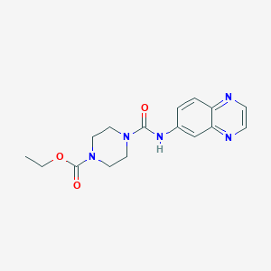 molecular formula C16H19N5O3 B5723533 ethyl 4-[(6-quinoxalinylamino)carbonyl]-1-piperazinecarboxylate 