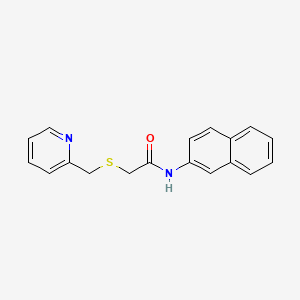 molecular formula C18H16N2OS B5723556 N-naphthalen-2-yl-2-(pyridin-2-ylmethylsulfanyl)acetamide 