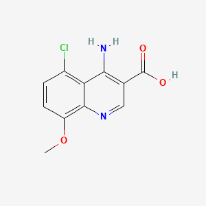 molecular formula C11H9ClN2O3 B572358 4-Amino-5-chloro-8-methoxyquinoline-3-carboxylic acid CAS No. 1242260-17-8