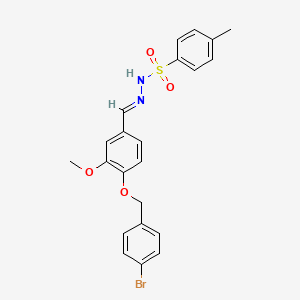 molecular formula C22H21BrN2O4S B5723598 N'~1~-((E)-1-{4-[(4-BROMOBENZYL)OXY]-3-METHOXYPHENYL}METHYLIDENE)-4-METHYL-1-BENZENESULFONOHYDRAZIDE 