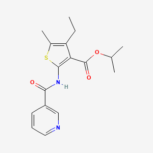 molecular formula C17H20N2O3S B5723607 ISOPROPYL 4-ETHYL-5-METHYL-2-[(3-PYRIDYLCARBONYL)AMINO]-3-THIOPHENECARBOXYLATE 