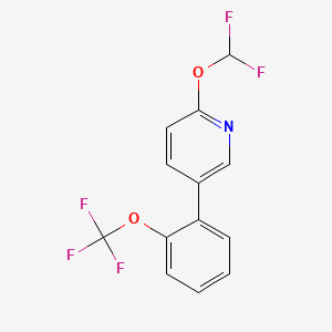 molecular formula C13H8F5NO2 B572361 2-(Difluoromethoxy)-5-(2-(trifluoromethoxy)phenyl)pyridine CAS No. 1261836-74-1