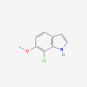 molecular formula C9H8ClNO B572362 1H-Indole, 7-chloro-6-methoxy- CAS No. 1227604-21-8
