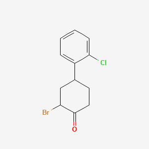 molecular formula C12H12BrClO B572363 2-Bromo-4-(2-chlorophenyl)cyclohexan-1-one CAS No. 1247885-44-4
