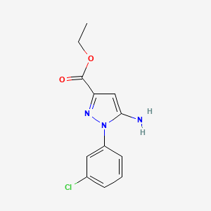 molecular formula C12H12ClN3O2 B572364 Ethyl 5-amino-1-(3-chlorophenyl)-1H-pyrazole-3-carboxylate CAS No. 1264047-21-3