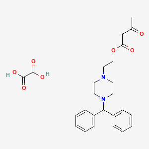 molecular formula C25H30N2O7 B572367 2-(4-Diphenylmethyl-1-piperazinyl)ethyl Acetoacetate Oxalate CAS No. 1261268-85-2