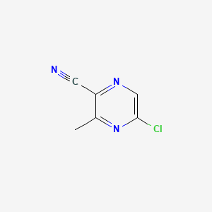 molecular formula C6H4ClN3 B572374 5-Chloro-3-methylpyrazine-2-carbonitrile CAS No. 1260665-75-5