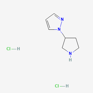 molecular formula C7H12ClN3 B572382 1-(Pyrrolidin-3-yl)-1H-pyrazole dihydrochloride CAS No. 1242339-08-7