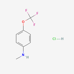 molecular formula C8H9ClF3NO B572390 N-methyl-4-(trifluoromethoxy)aniline hydrochloride CAS No. 1215206-28-2