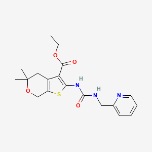 ethyl 5,5-dimethyl-2-({[(2-pyridinylmethyl)amino]carbonyl}amino)-4,7-dihydro-5H-thieno[2,3-c]pyran-3-carboxylate
