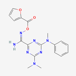 4-(dimethylamino)-N'-(2-furoyloxy)-6-[methyl(phenyl)amino]-1,3,5-triazine-2-carboximidamide