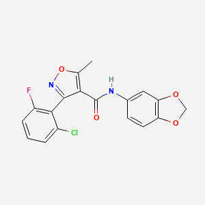 molecular formula C18H12ClFN2O4 B5724071 N-(2H-1,3-benzodioxol-5-yl)-3-(2-chloro-6-fluorophenyl)-5-methyl-1,2-oxazole-4-carboxamide 