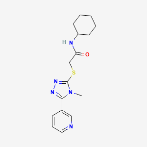 molecular formula C16H21N5OS B5724079 N-CYCLOHEXYL-2-{[4-METHYL-5-(3-PYRIDINYL)-4H-1,2,4-TRIAZOL-3-YL]SULFANYL}ACETAMIDE 
