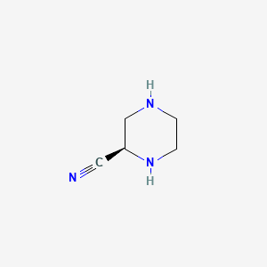 molecular formula C5H9N3 B572419 (R)-Piperazine-2-carbonitrile CAS No. 1217839-54-7