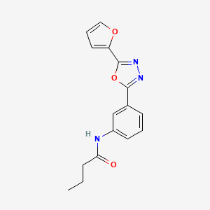 molecular formula C16H15N3O3 B5724209 N-[3-[5-(furan-2-yl)-1,3,4-oxadiazol-2-yl]phenyl]butanamide 